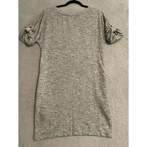 Max Studio Weekend Women XS Dress Roll Tab Sleeve Gray Heather Rayon POCKETS NWT